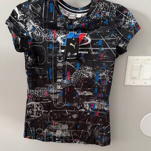 PUMA women BMW Motorsport Tee - Black and Red NEW NEW